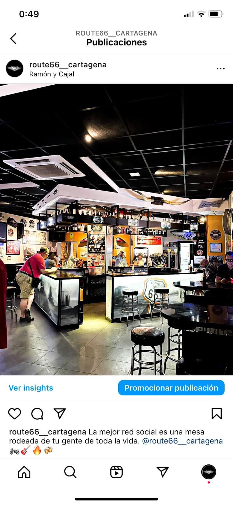 Route 66 - bar para ver fútbol en Cartagena