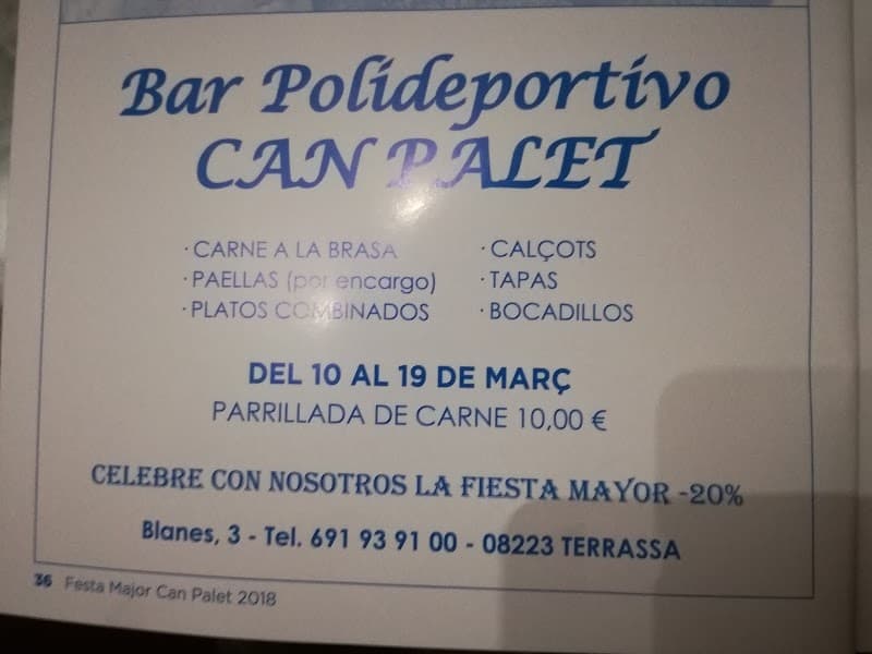 Bar Poliesportiu Can Palet - bar para ver fútbol en Terrassa